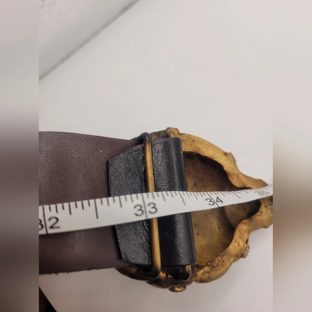 Turtle Brass Vintage Adjustable Leather Belt
